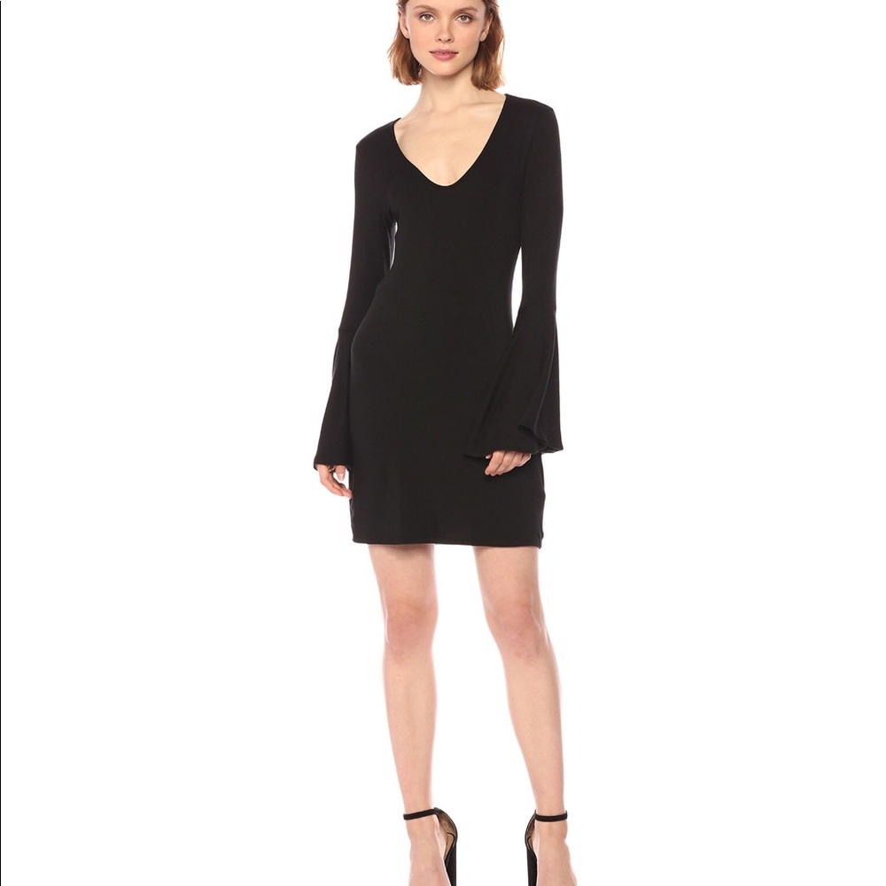 LaMade- Fitted Flutter Sleeve Dress - Picture 2 of 7